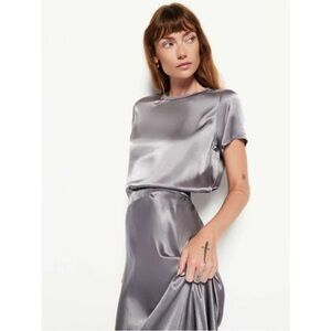 Nation LTD Gray Silk Tee